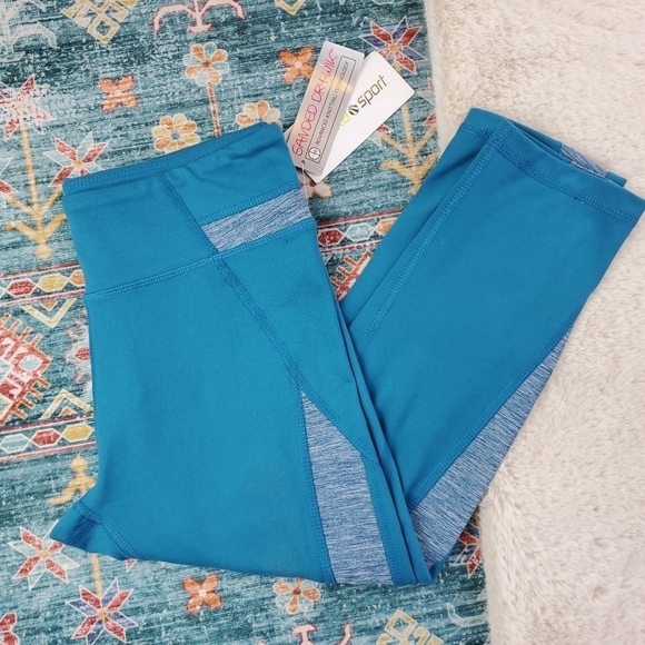 Marika Sport Blue Crop Legging Small BNWT - Picture 1 of 6